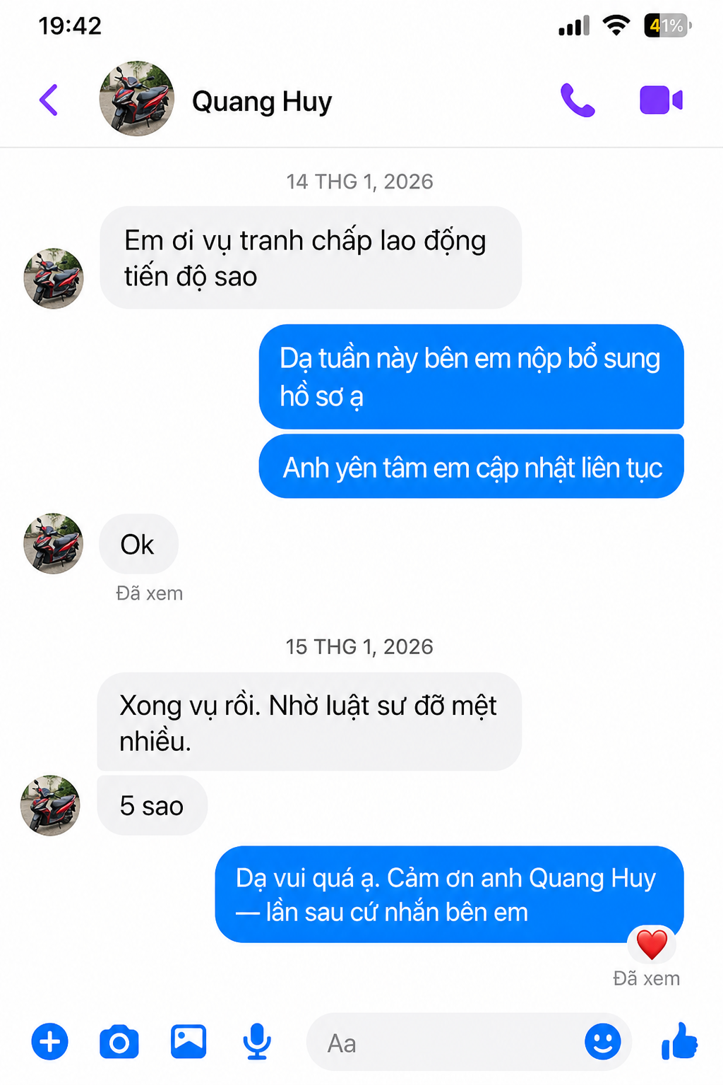 Đánh giá của Quang Huy — Tranh chấp lao động